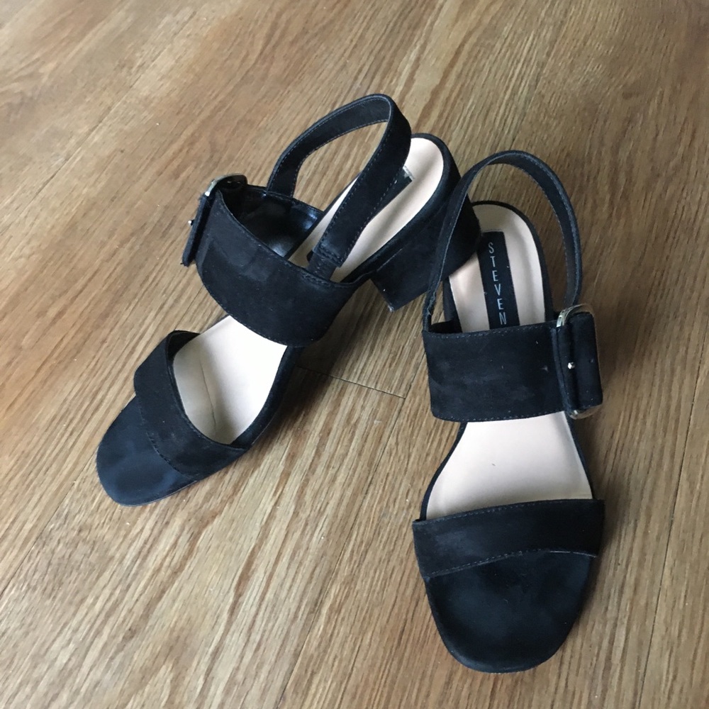STEVEN by Steve Madden Fond Sandals Black Sz 8½